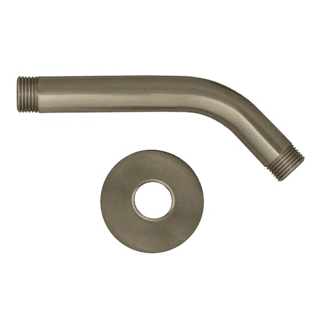 Whitehaus Short Solid Brass Shower Arm W/ Solid Brass Escutcheon, Nckl WHSA165-2-BN